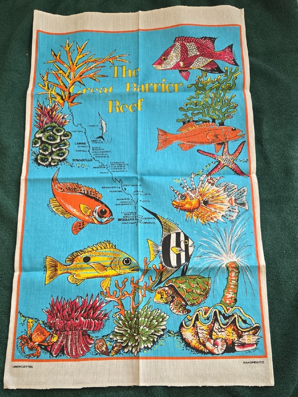 The Great Barrier Reef Tea Towel - Blue Ocean Art Print, Suitable For Framing